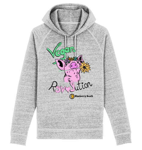 hoodie heather grey vegan revolution