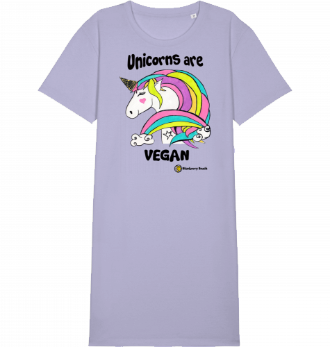 unicorns are vegan t-shirt dress levander