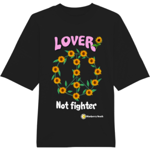 lover not fighter organic oversized t-shirt