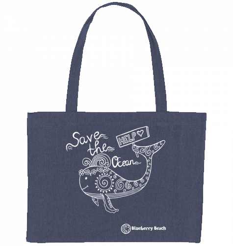 save the ocean recycled shopping bag