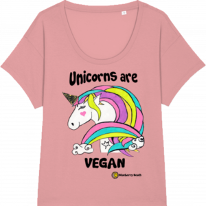 unicorns are vegan organic women t-shirt chiller