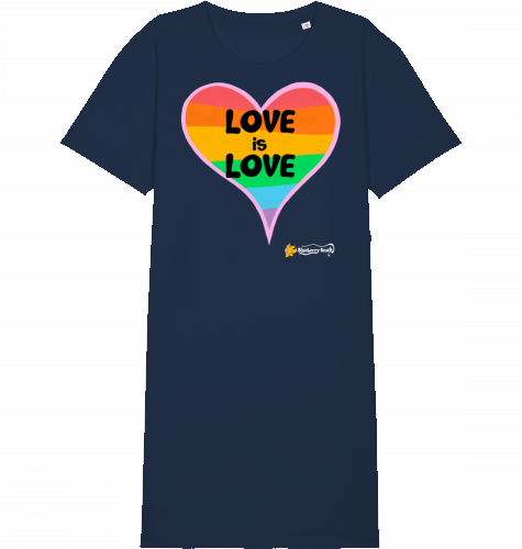Love is Love organic women t-shirt dress spinner