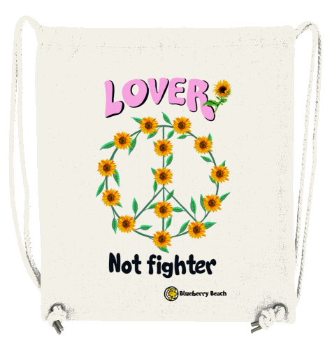 Lover not fighter recycled gym bag