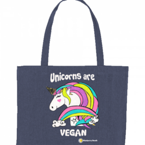 unicorns are vegan recycled shopping bag