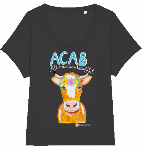 acab all cows are beautiful organic t-shirt