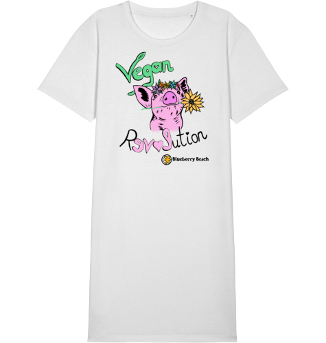 Vegane Revolution organic women t-shirt dress spinner