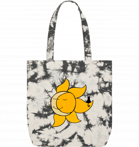 sun and moon recycled tie-dye tote bag