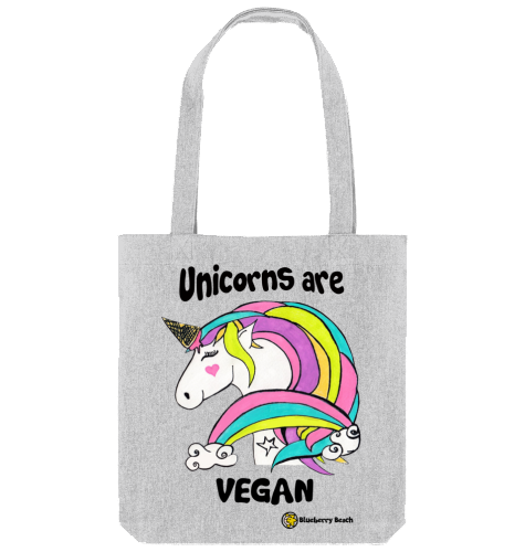 Unicorns are vegan recycled tota bag