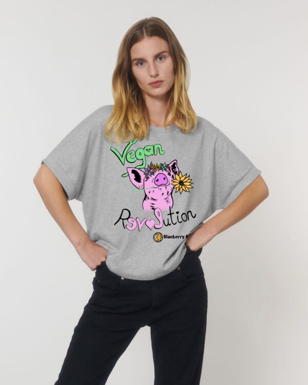 Vegan revolution t-shirt heather grey