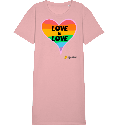 Love is Love organic women t-shirt dress spinner