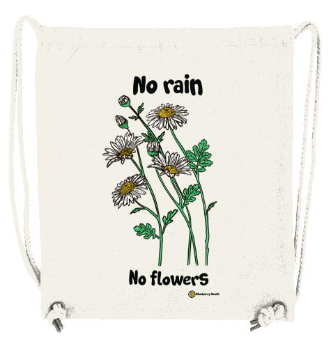 no rain no flowers recycled gym bag