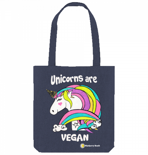 Unicorns are vegan recycled tota bag