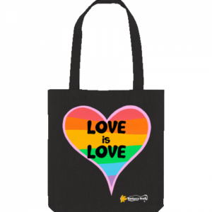 love is love black tote bag