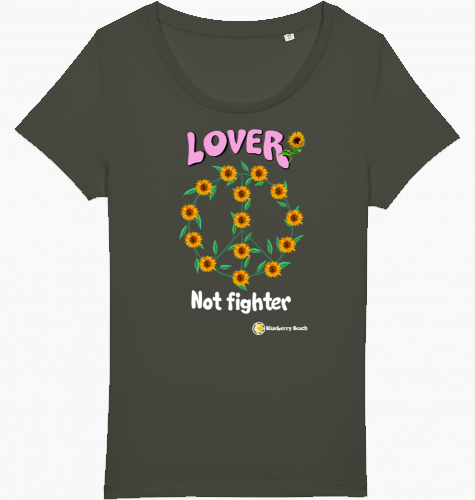 Lover not fighter organic women t-shirt jazzer