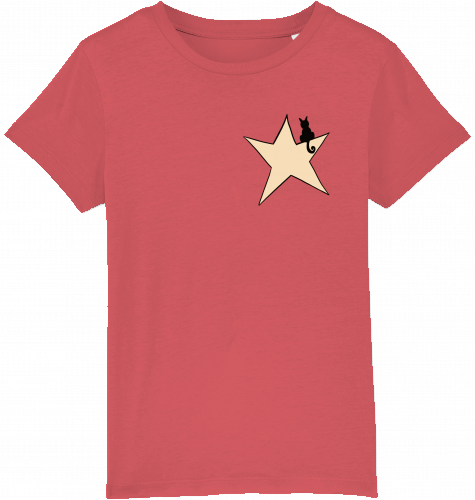 cat on a star organic children t-shirt