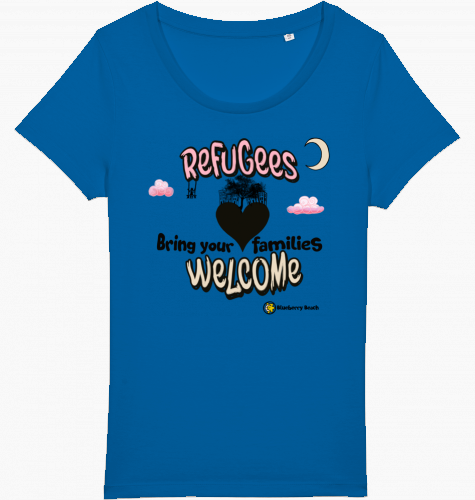 Refugees Welcome organic women t-shirt jazzer