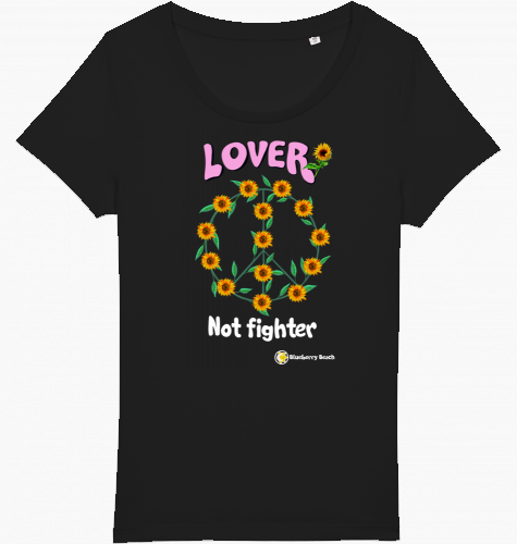 Lover not fighter organic women t-shirt jazzer