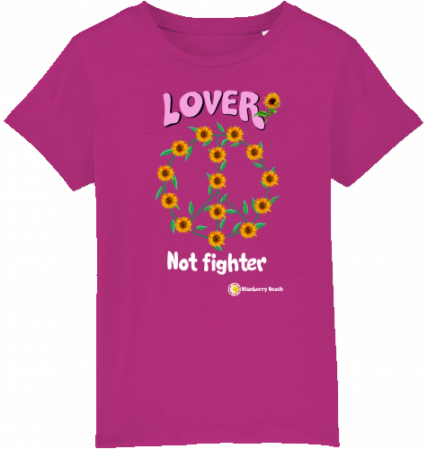 lover not fighter peace sign with sunflowers organic t-shirt