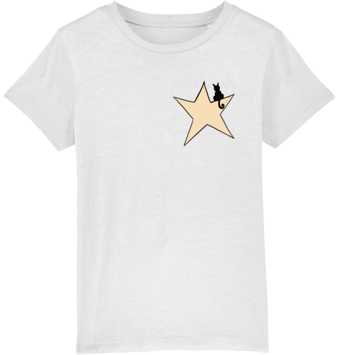 cat on a star organic children t-shirt