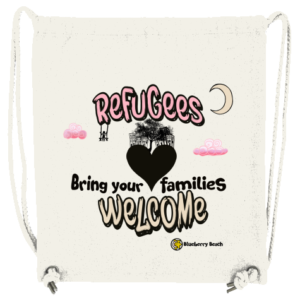 refugees welcome organic gymsack