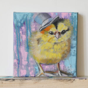 little chicken oil painting on canvas