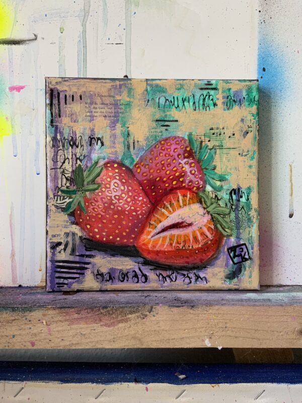 Strawberry still life oil painting